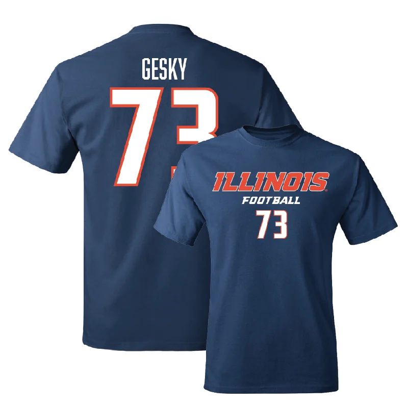 Football Jersey for Comfortable Fabric for Sports Wear-Navy Illinois Classic Tee  - Josh Gesky