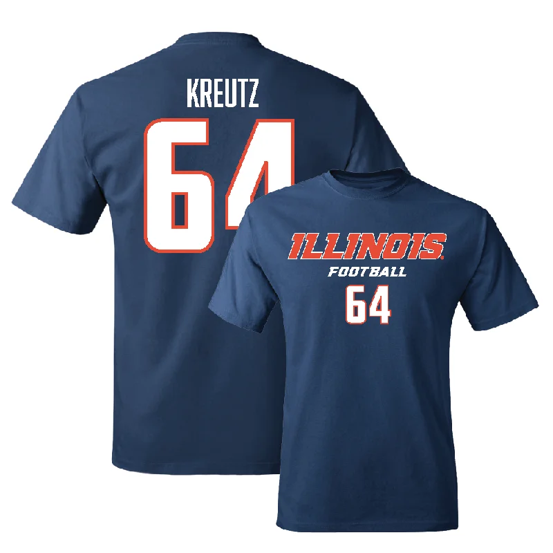 Football Jersey for Comfortable Fit for All Ages-Navy Illinois Classic Tee   - Josh Kreutz