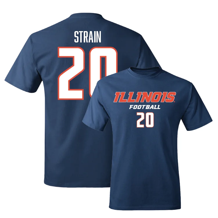 Football Jersey for Women-Navy Illinois Classic Tee - Tyler Strain #20