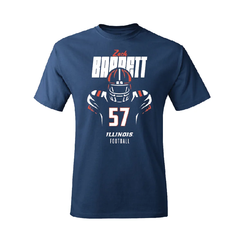 Football Jersey for Custom Fit for Team Players-Navy Illinois Silhouette Tee    - Zach Barrett