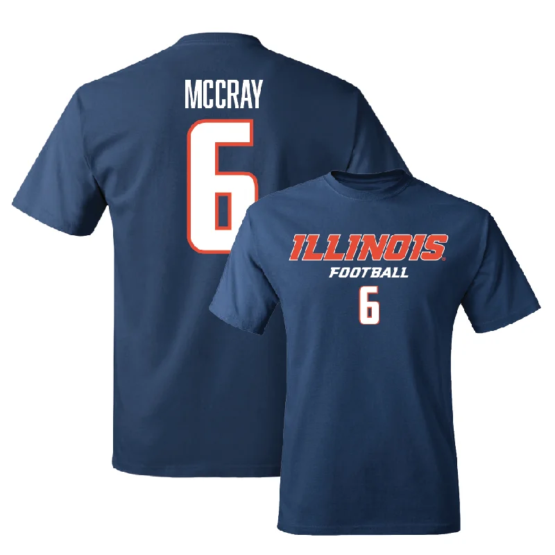 Football Jersey for Custom Logos for Football Teams-Navy Illinois Classic Tee  - Josh McCray