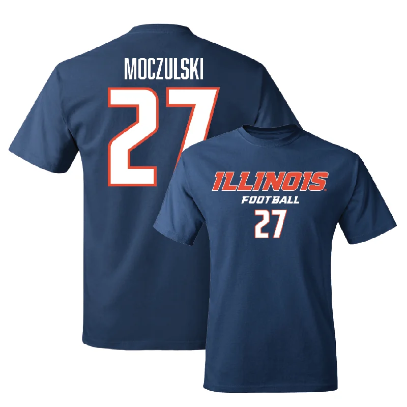 Football Jersey for Authentic Team Look-Navy Illinois Classic Tee    - Ethan Moczulski