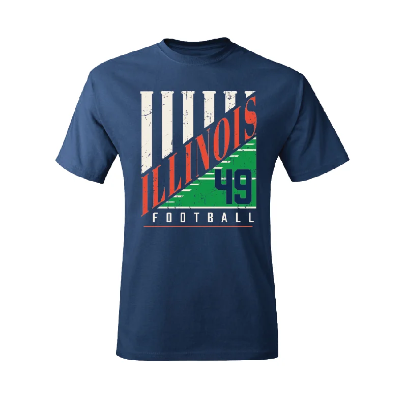 Football Jersey for School Spirit Wear-Navy Illinois Columns Tee    - Harrysson Ngassa