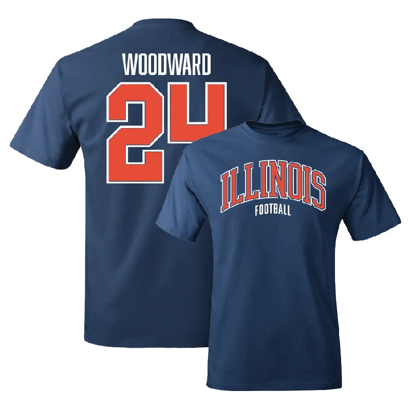 Football Jersey for All-Weather Football Gear-Navy Illinois Classic Tee  - Vernon Woodward