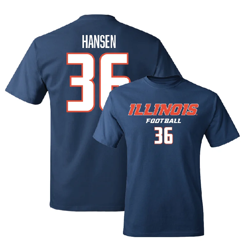 Football Jersey for Youth Fan Apparel-Navy Illinois Classic Tee    - Lane Hansen