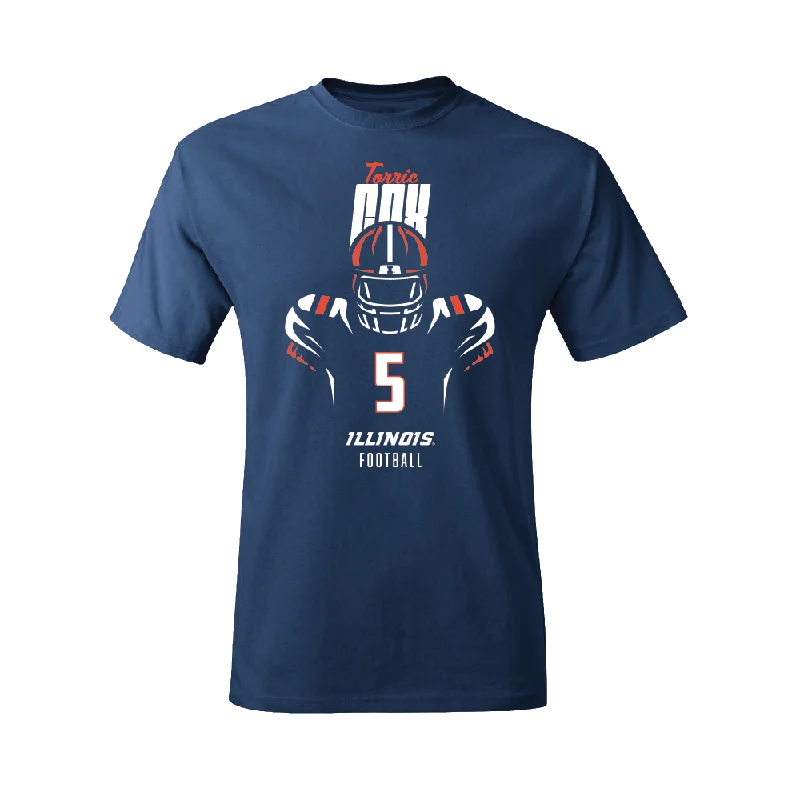 Football Jersey for Lightweight Custom Player Fit-Navy Illinois Silhouette Tee    - Torrie Cox