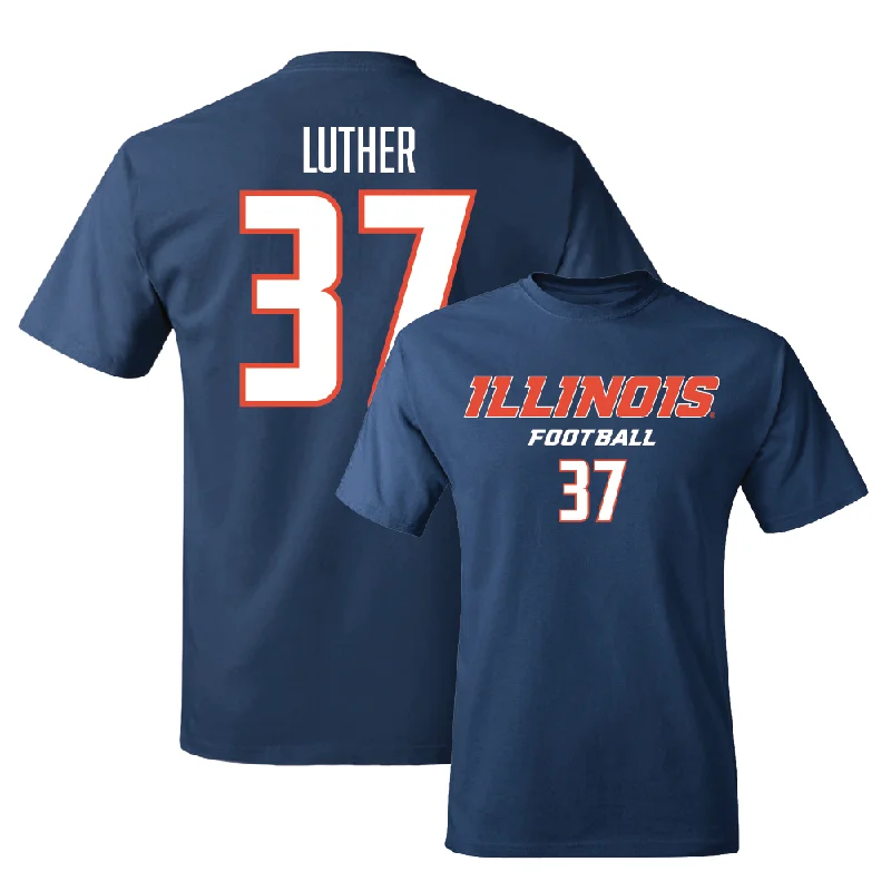 Football Jersey for Youth Football Customization-Navy Illinois Classic Tee    - Sage Luther