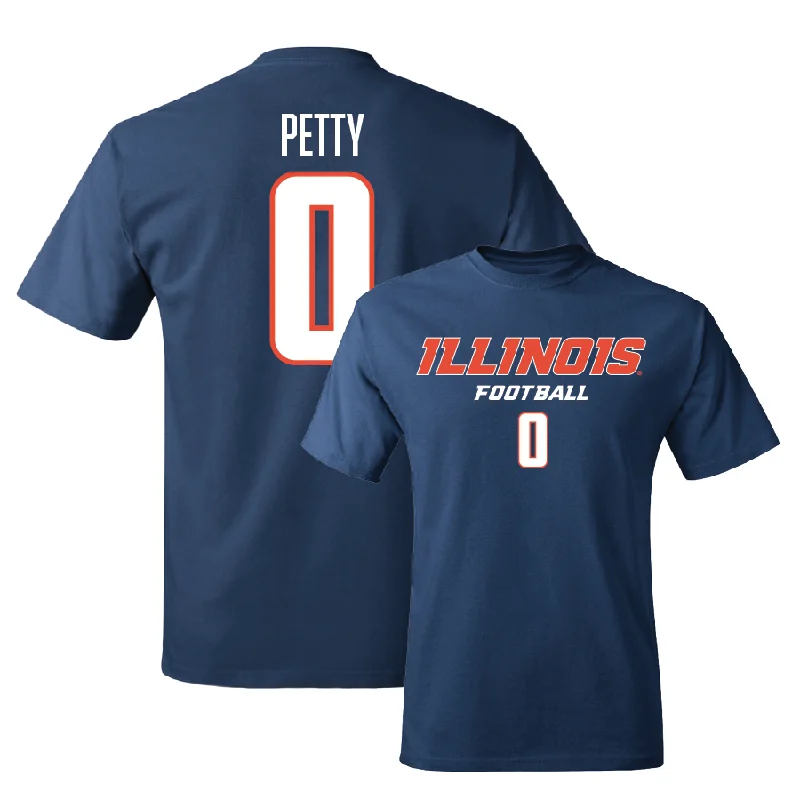 Football Jersey for Custom Logos and Player Numbers-Navy Illinois Classic Tee  - Trey Petty