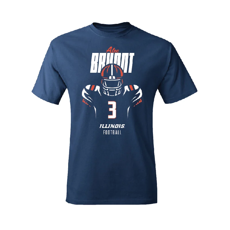 Football Jersey for Team Uniforms-Navy Illinois Silhouette Tee - Alec Bryant #3