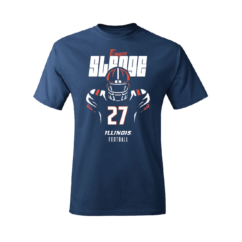 Football Jersey for Comfortable, Breathable Fit-Navy Illinois Silhouette Tee  - Enyce Sledge