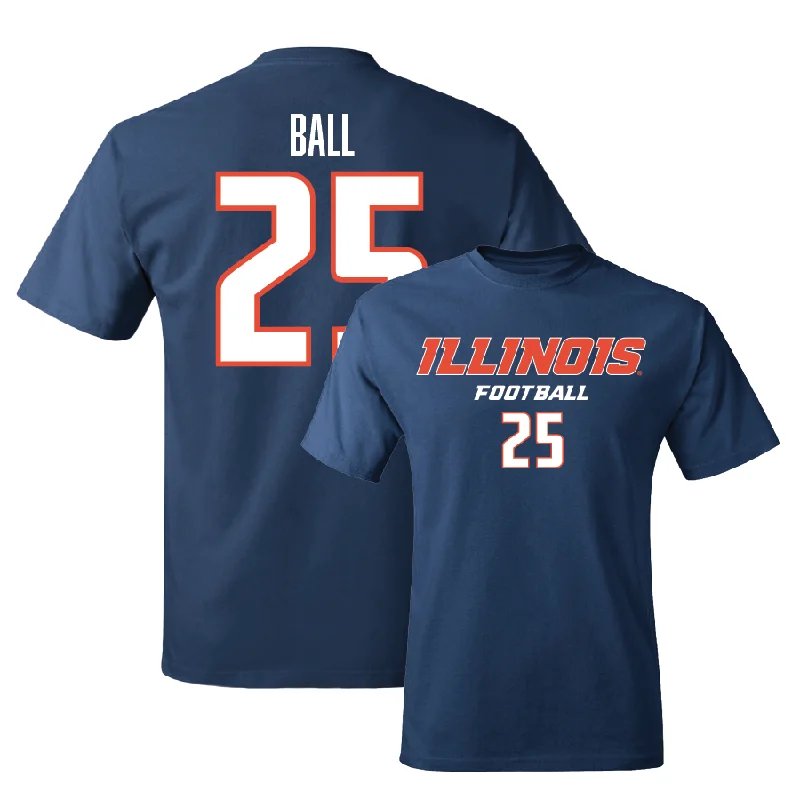 Football Jersey for Retro Football Designs-Navy Illinois Classic Tee    - Aaron Ball