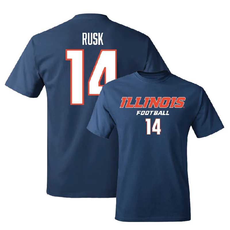 Football Jersey for Comfortable Fit for Kids and Adults-Navy Illinois Classic Tee  - Cole Rusk