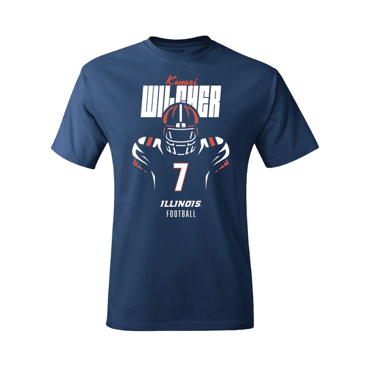 Football Jersey for Game Ready Performance-Navy Illinois Silhouette Tee - Kenari Wilcher #7