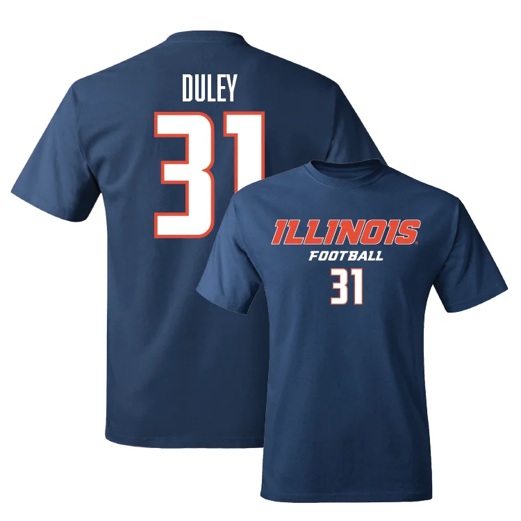 Football Jersey for Youth Custom Fit Designs-Navy Illinois Classic Tee - Declan Duley #31