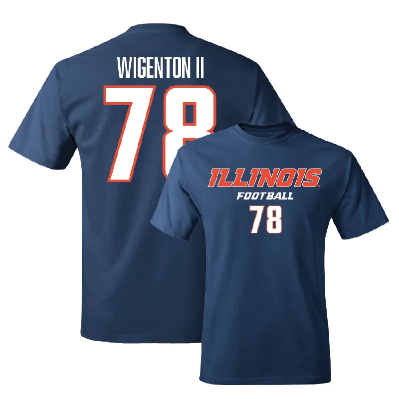 Football Jersey for Team Identification Wear-Navy Illinois Classic Tee  - Kevin Wigenton II