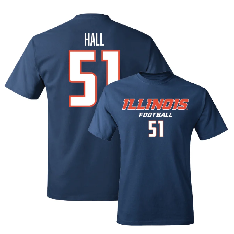 Football Jersey for Customizable Player Numbers-Navy Illinois Classic Tee    - Aidan Hall