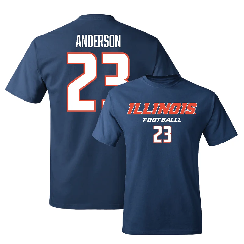 Football Jersey for Authentic Game Day Look-Navy Illinois Classic Tee    - Jordan Anderson