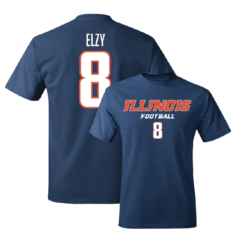 Football Jersey for Game-Day Performance-Navy Illinois Classic Tee   - Malik Elzy