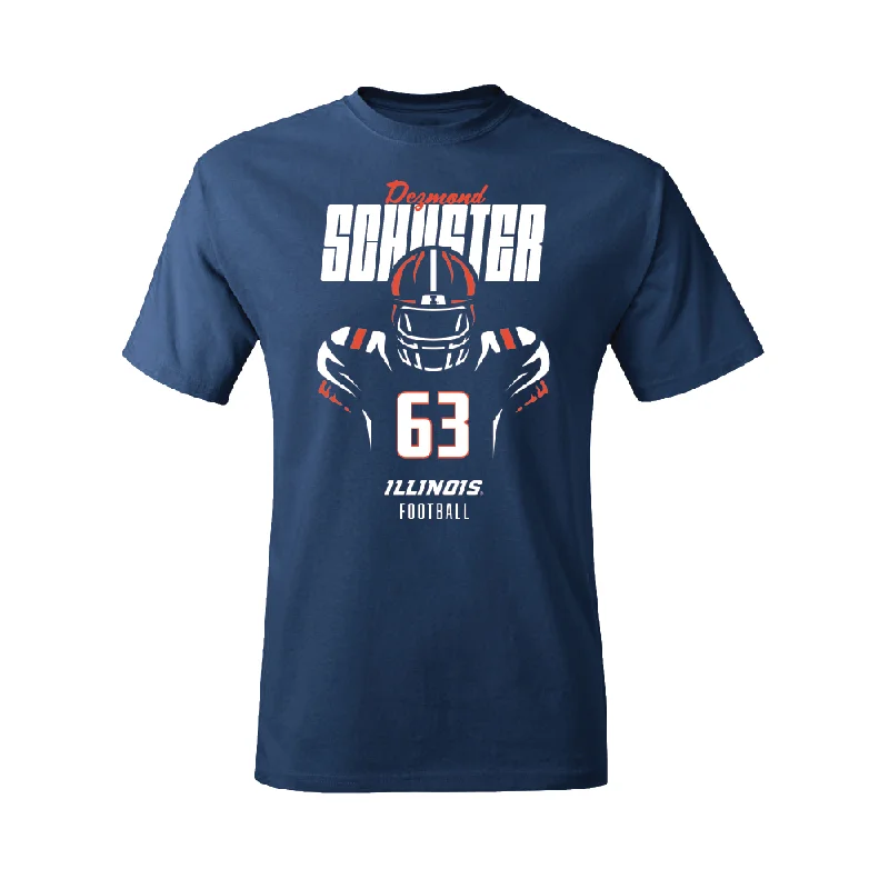 Football Jersey for Custom Fan Support Jerseys-Navy Illinois Silhouette Tee   - Dezmond Schuster