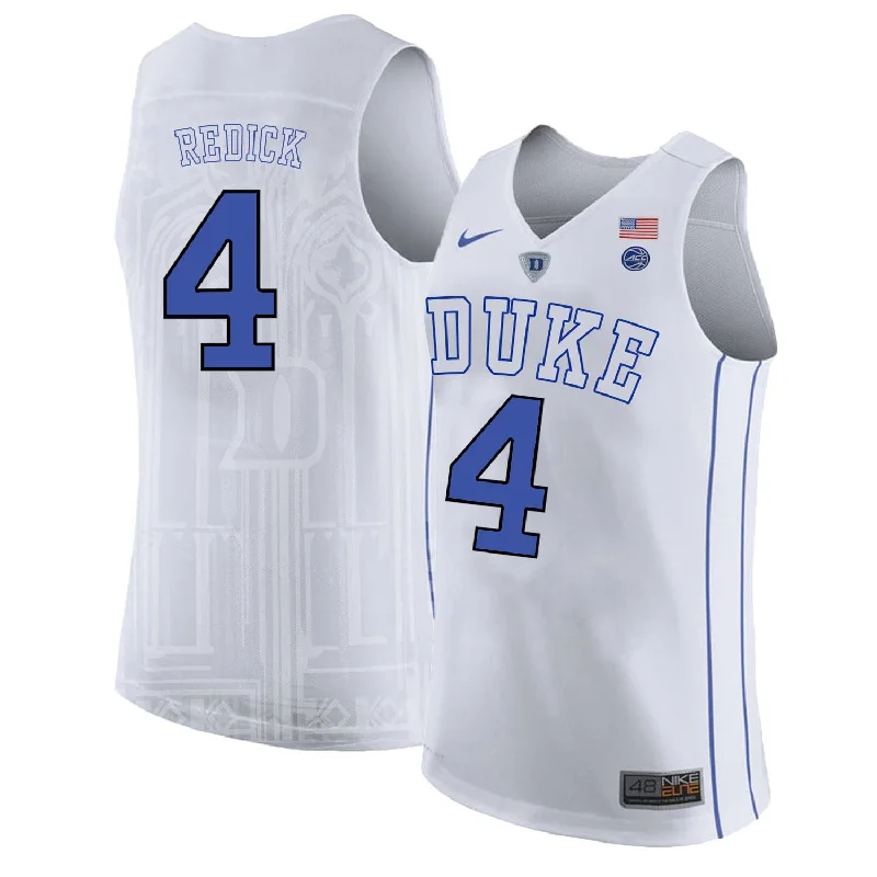 Basketball Jersey for Authentic Game Look-Duke Blue Devils 4 JJ Redick White College Basketball Basketball Jersey