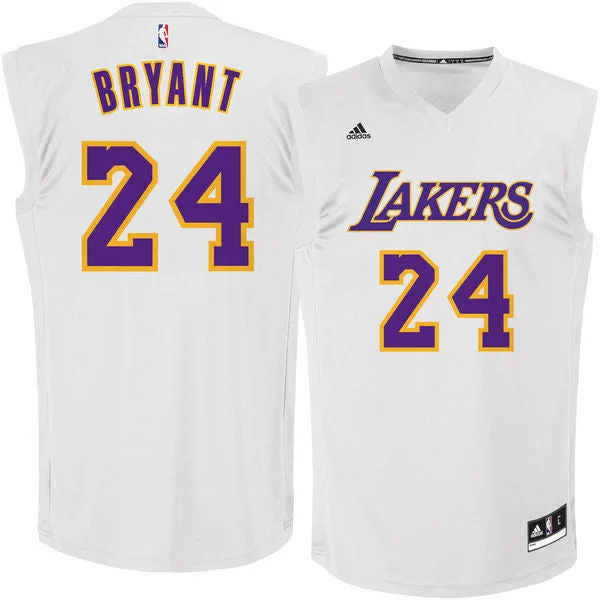 Basketball Jersey for Team Uniform Designs-Lakers 24 Kobe Bryant White Chase Fashion Replica Basketball Jersey