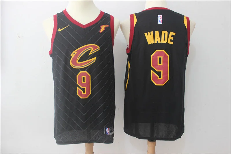 Basketball Jersey for Professional and College Teams-Cavaliers 9 Dwyane Wade Black Swingman Basketball Jersey