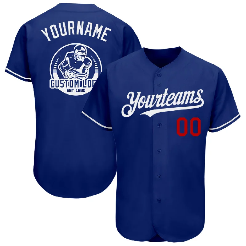 Baseball Jersey for Team Customization-Custom Royal Red-White Authentic Baseball Jersey