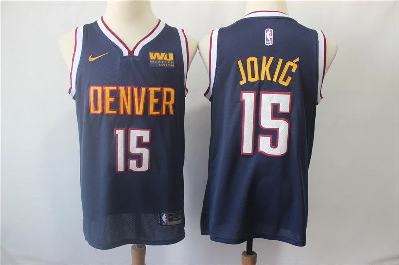 Basketball Jersey for Stylish and Comfortable Game Wear-Nuggets 15 Nikola Jokic Navy Swingman Basketball Jersey