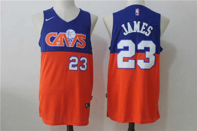 Basketball Jersey for Basketball Team Sponsorship Gear-Cavaliers 23 Lebron James Blue & Orange Basketball Jersey