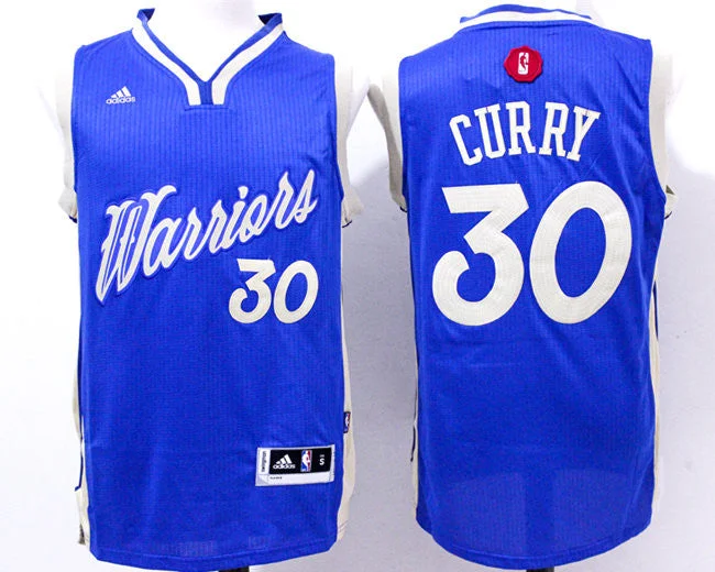 Basketball Jersey for High-Quality Materials for Players-Warriors 30 Stephen Curry Blue 2015-16 Christmas Day Swingman Basketball Jersey