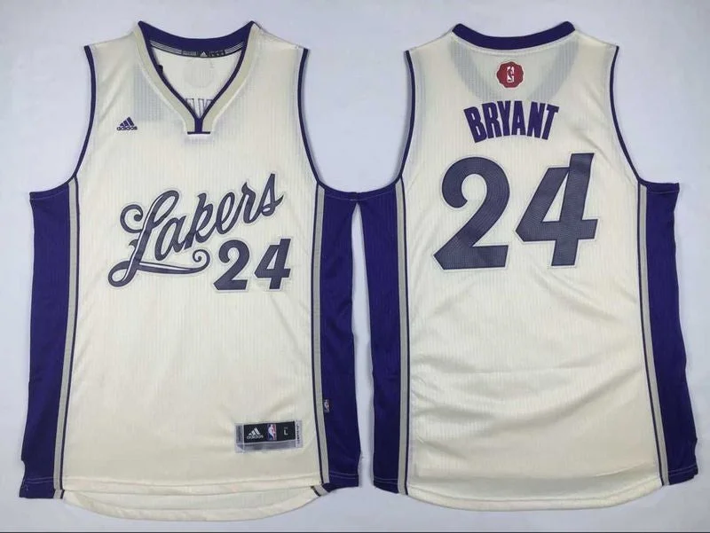 Basketball Jersey for Breathable and Comfortable Wear-Lakers 24 Kobe Bryant Cream 2015-16 Christmas Day Swingman Basketball Jersey