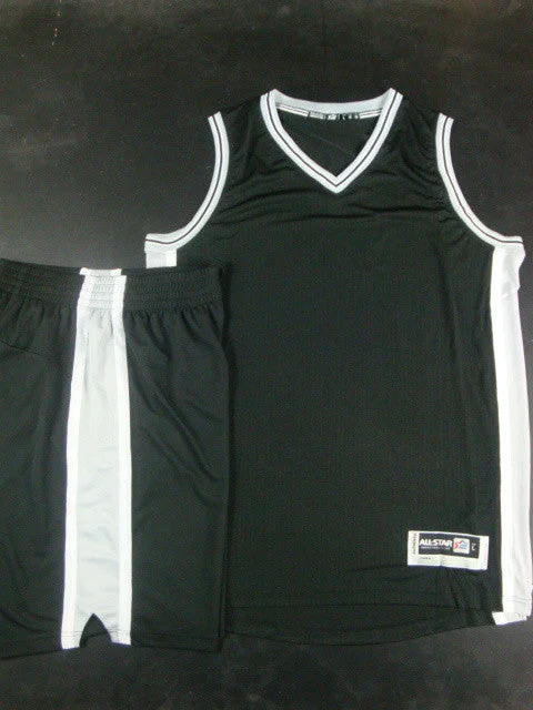 Basketball Jersey for Game Performance Apparel-Spurs Blank Black Swingman Basketball Jersey(With Shorts)