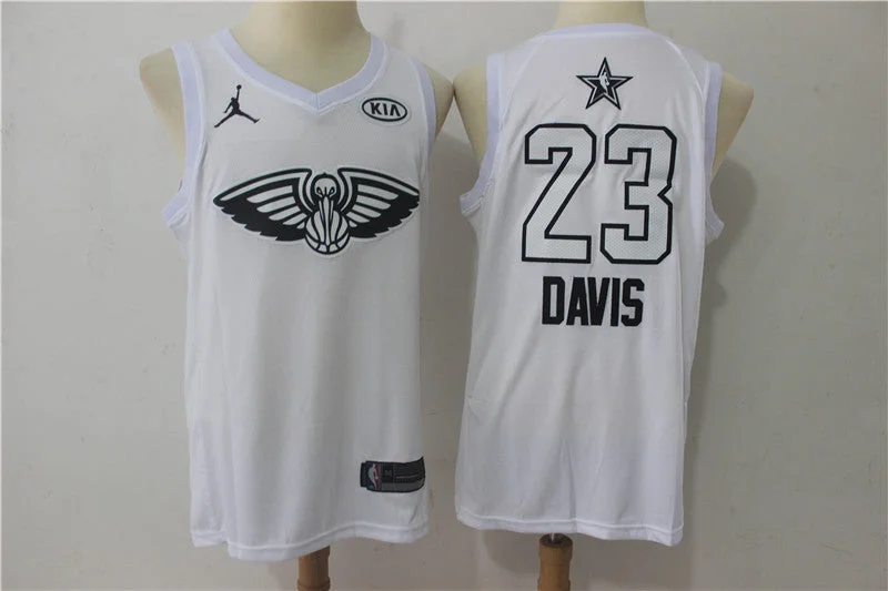 Basketball Jersey for Youth-Pelicans 23 Anthony Davis White 2018 All-Star Game Swingman Basketball Jersey