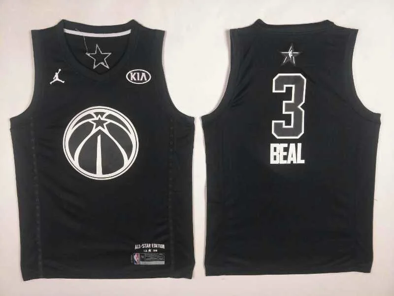 Basketball Jersey for Custom Player Names and Numbers-Wizards 3 Bradley Beal Black 2018 All-Star Game Jordan Brand Authentic Basketball Jersey