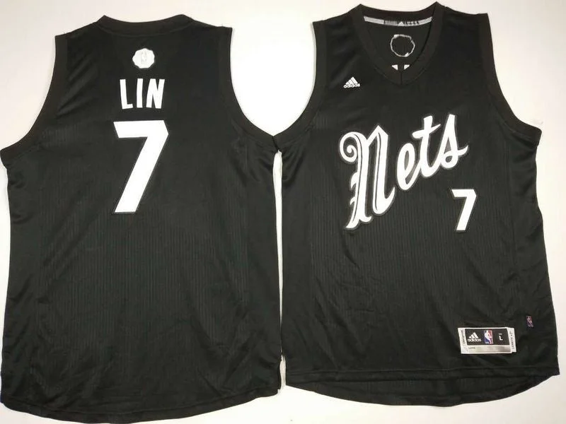 Basketball Jersey for Custom Basketball Fan Gear-Nets 7 Jeremy Lin Black 2016 Christmas Day Swingman Basketball Jersey