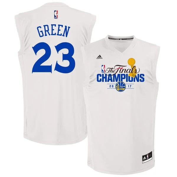 Basketball Jersey for Youth Basketball Apparel-Warriors 23 Draymond Green White 2017 Champions Replica Basketball Jersey