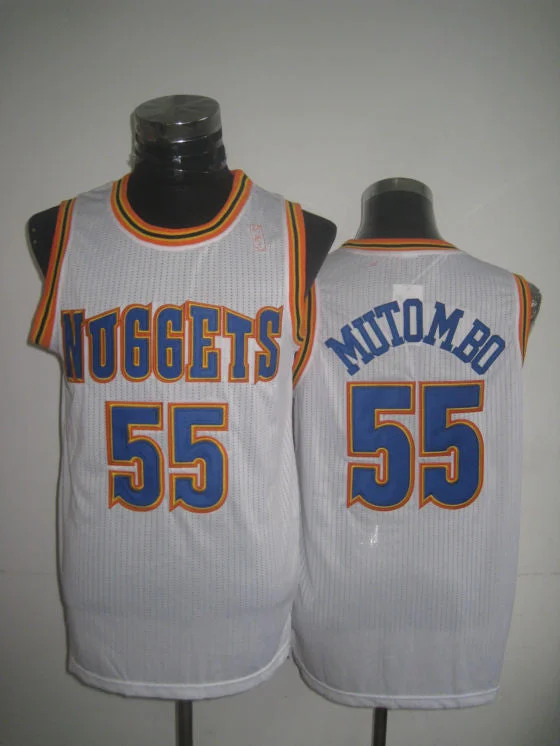 Basketball Jersey for High-Quality Design-Nuggets 55 Mutombo White New Revolution 30 Basketball Jerseys