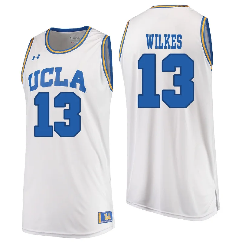 Basketball Jersey for Custom Names and Numbers-UCLA Bruins 13 Kris Wilkes White College Basketball Basketball Jersey