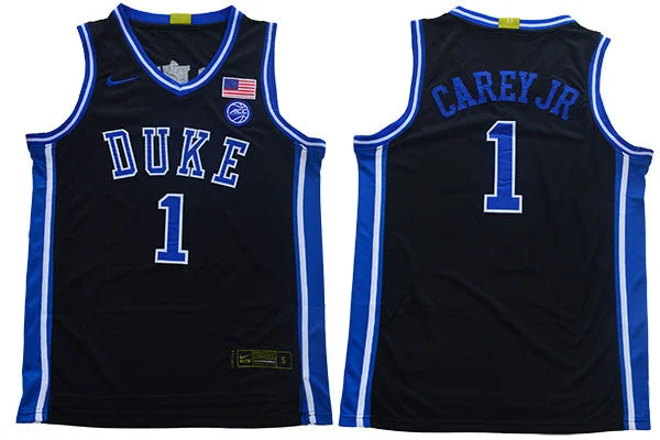 Basketball Jersey for Kids and Adults-Duke Blue Devils 1 Vernon Carey Jr Black College Basketball Basketball Jersey