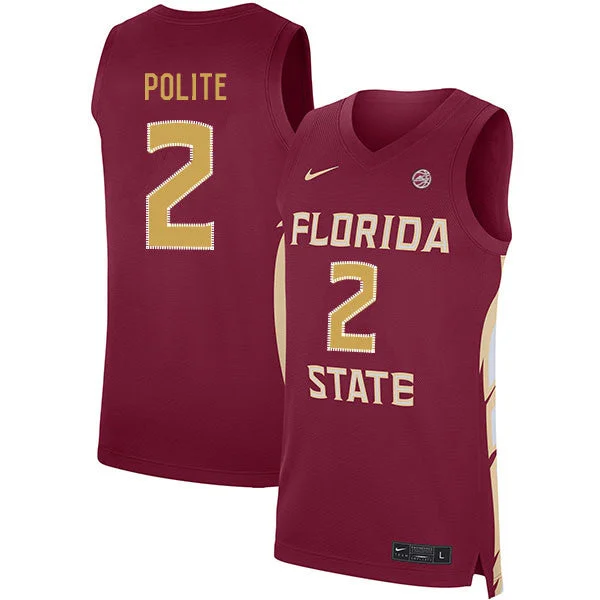 Basketball Jersey for High-Quality Design-Florida State Seminoles 2 Anthony Polite Red Basketball College Basketball Jersey