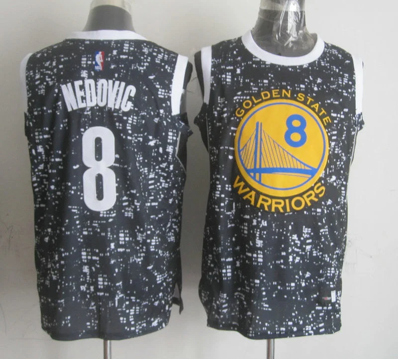 Basketball Jersey for Youth Basketball Teams-Warriors 8 Nemanja Nedovic Black City Luminous Basketball Jersey