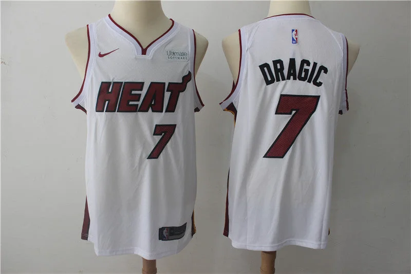 Basketball Jersey for Stylish Youth Jerseys-Heat 7 Goran Dragic White Authentic Basketball Jersey