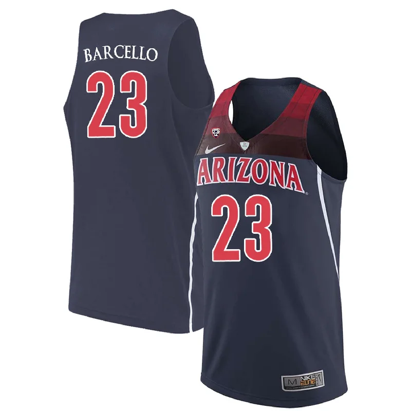 Basketball Jersey for Custom Player Designs-Arizona Wildcats 23 Alex Barcello Navy College Basketball Basketball Jersey