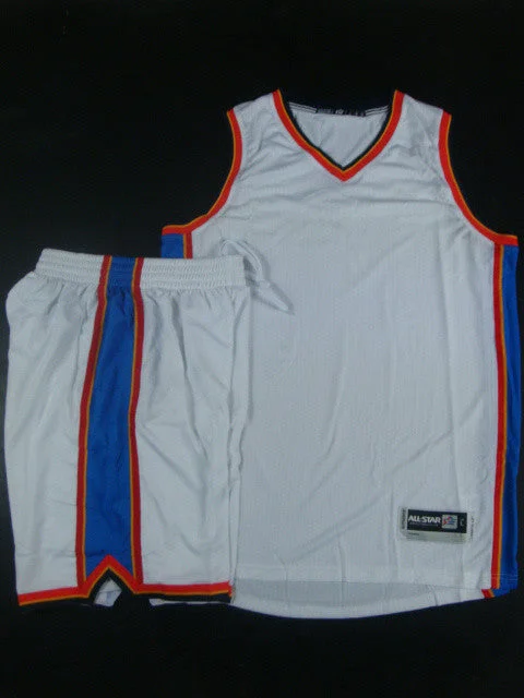 Basketball Jersey for Basketball Team Sponsorship Gear-Thunder Blank White Swingman Basketball Jersey(With Shorts)