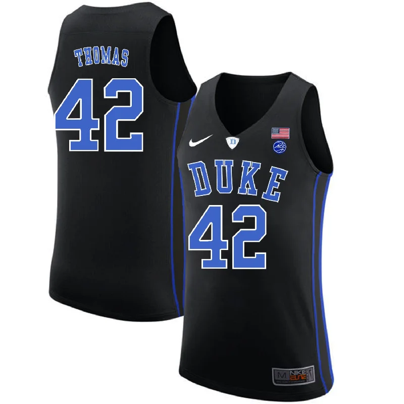 Basketball Jersey for Custom Basketball Fan Gear-Duke Blue Devils 42 Lance Thomas White Black College Basketball Basketball Jersey