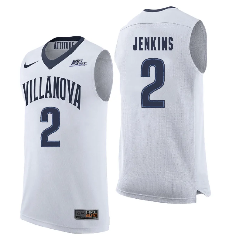 Basketball Jersey for High School Teams-Villanova Wildcats 2 Kris Jenkins White College Basketball Elite Basketball Jersey