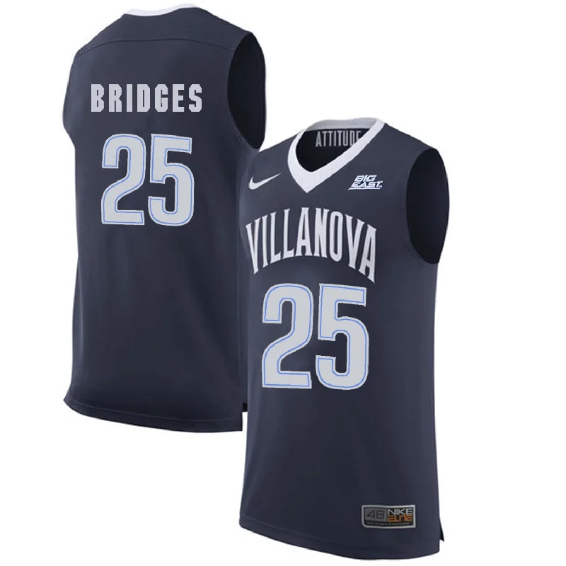 Basketball Jersey for High-Quality Youth League Apparel-Villanova Wildcats 25 Mikal Bridges Navy College Basketball Elite Basketball Jersey