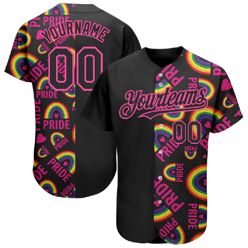 Baseball Jersey for Retro Baseball Look-Custom Rainbow For Pride Month Love Is Love LGBT 3D Authentic Baseball Jersey