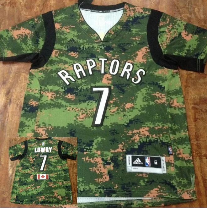 Basketball Jersey for Professional Players-Raptors 7 Lowry Canada Flag Camo Basketball Jerseys