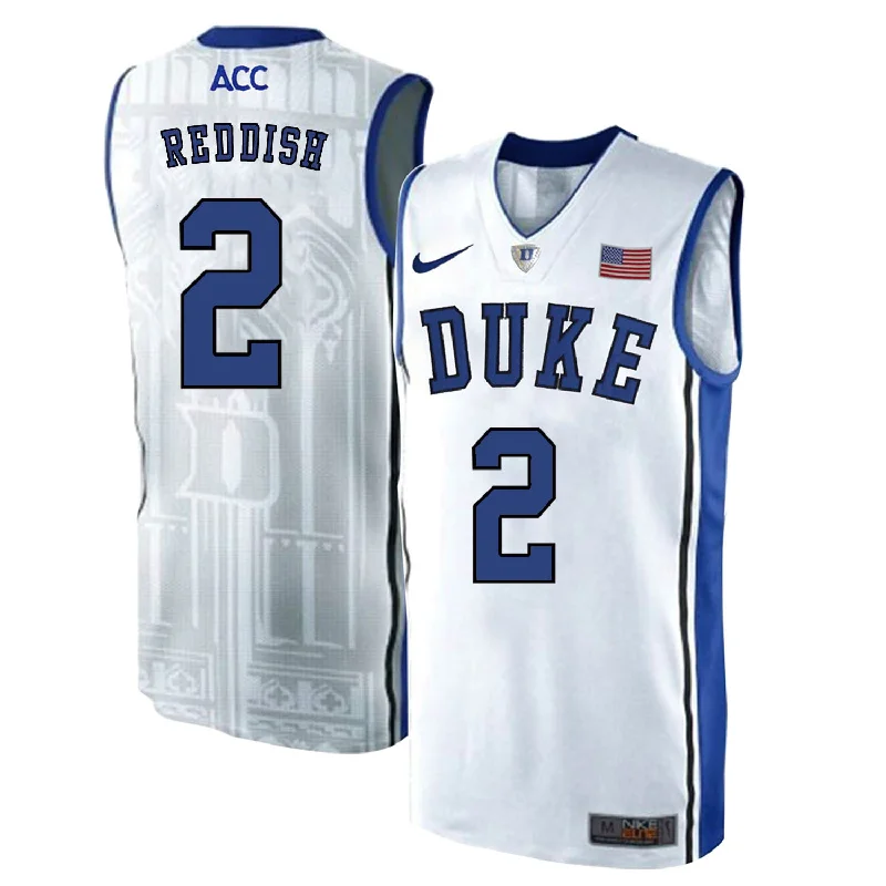 Basketball Jersey for Youth Leagues-Duke Blue Devils 2 Cam Reddish White Elite College Basketball Basketball Jersey